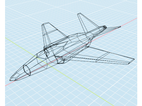 Lowpoly textured jet Modèle 3D
