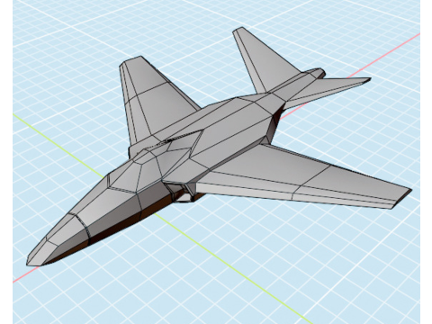 Lowpoly textured jet Modèle 3D