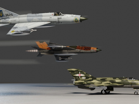 MIG-21 Fishbed 3Dモデル