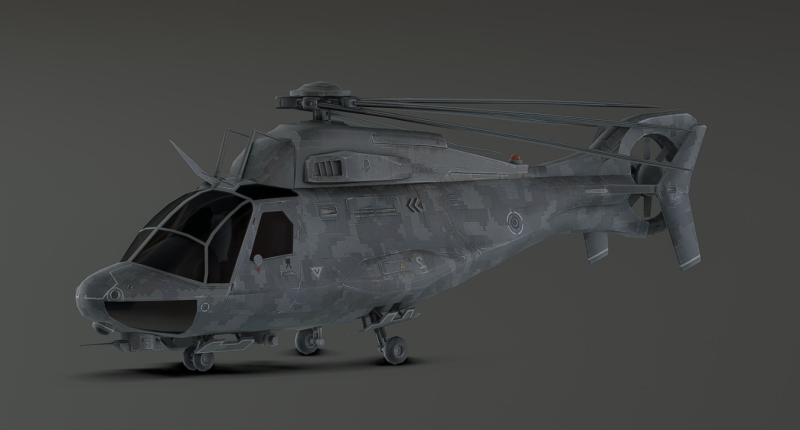 Millitary Helicopter - Photorealistic 3D 模型 .c4d .max .obj .3ds .fbx .stl .blend 