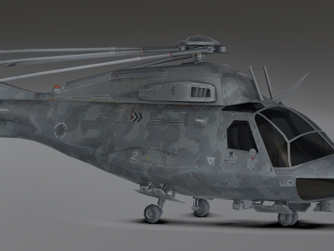 Millitary Helicopter - Photorealistic 3D 模型