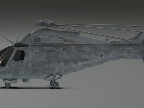 Millitary Helicopter - Photorealistic 3D 模型