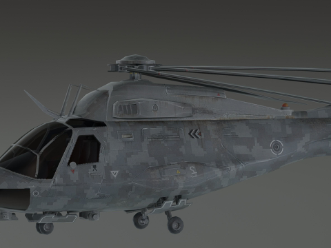Millitary Helicopter - Photorealistic 3D 模型