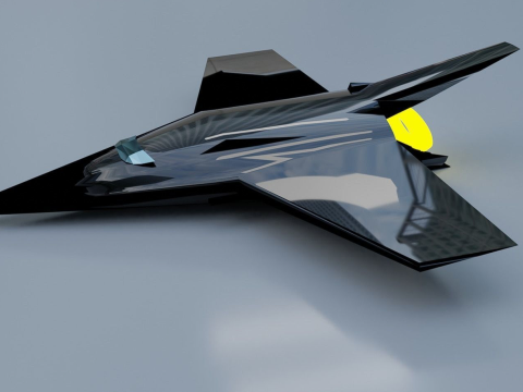 Sci-fi Stealth Plane 3D Model
