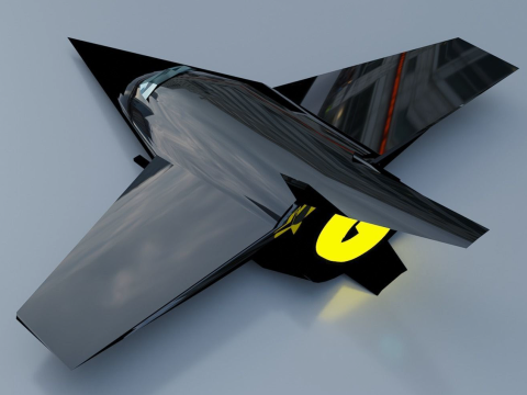 Sci-fi Stealth Plane 3D Model