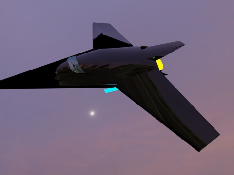 Sci-fi Stealth Plane 3D Model