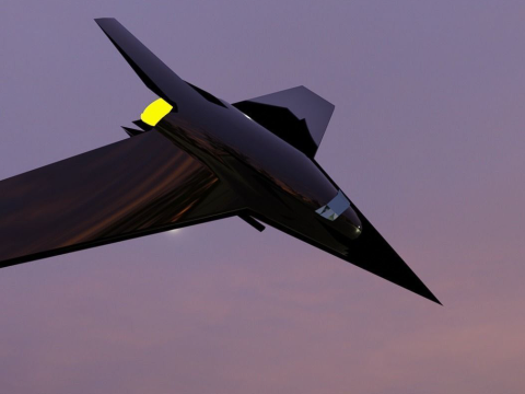 Sci-fi Stealth Plane 3D Model