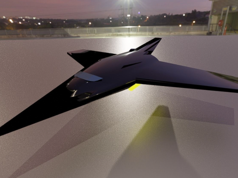 Sci-fi Stealth Plane 3D Model