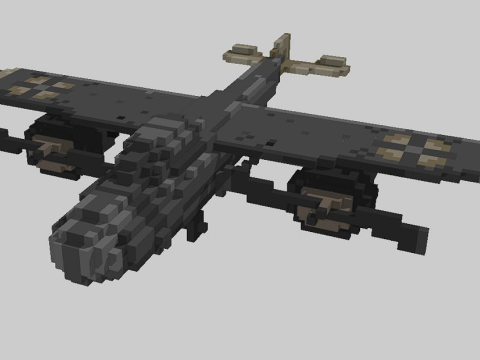 Plane Pixel Art Model 3D