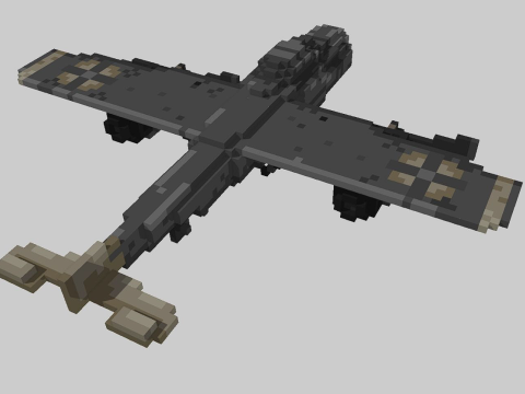 Plane Pixel Art Model 3D