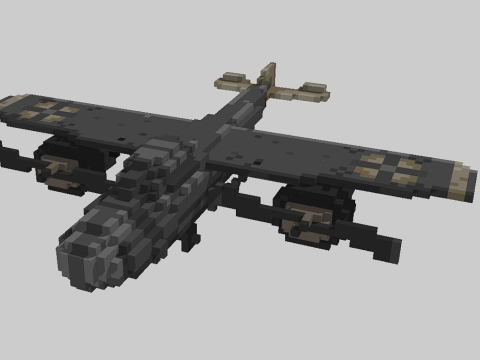 Plane Pixel Art Model 3D