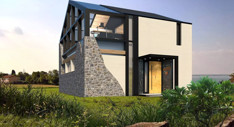 Modern house on 2 floors 3Dモデル .c4d .max .obj .3ds .fbx .stl .blend 