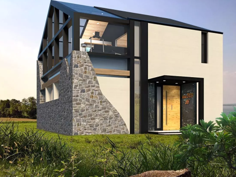 Modern house on 2 floors 3D 모델
