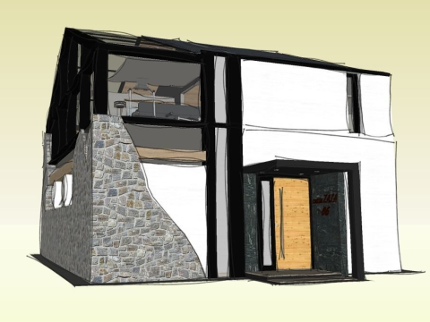 Modern house on 2 floors 3Dモデル