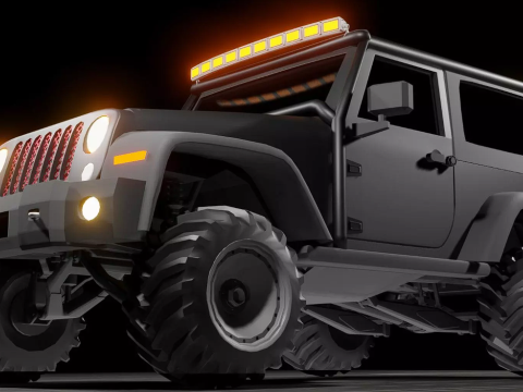 Jeep Wrangler a basso numero di poligoni Modello 3D