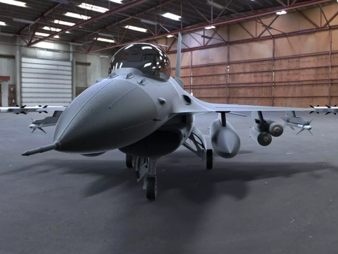 F-16 Fighting Falcon Low-Poly Готовий до гри 3D Модель