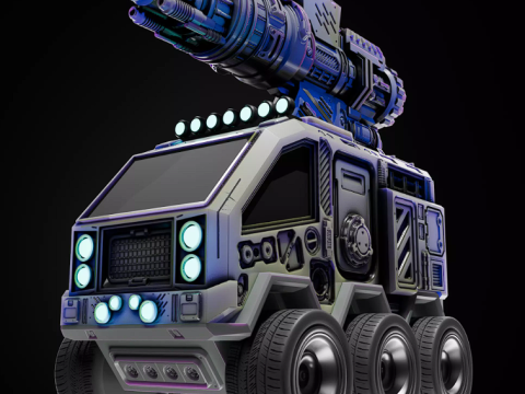 Sci-Fi Combat Van 3D Print Ready Model 3D Model