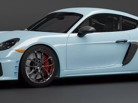 Porsche 718 Cayman GT4 Y&uuml;ksek Performanslı Spor Araba 3D Model