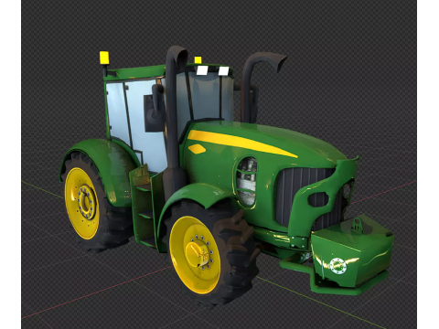 Brinquedo de trator Low Poly pronto para jogo Modelo 3D