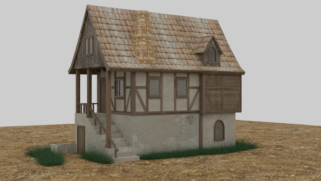 Medieval house 3D-Modell .c4d .max .obj .3ds .fbx .stl .blend 