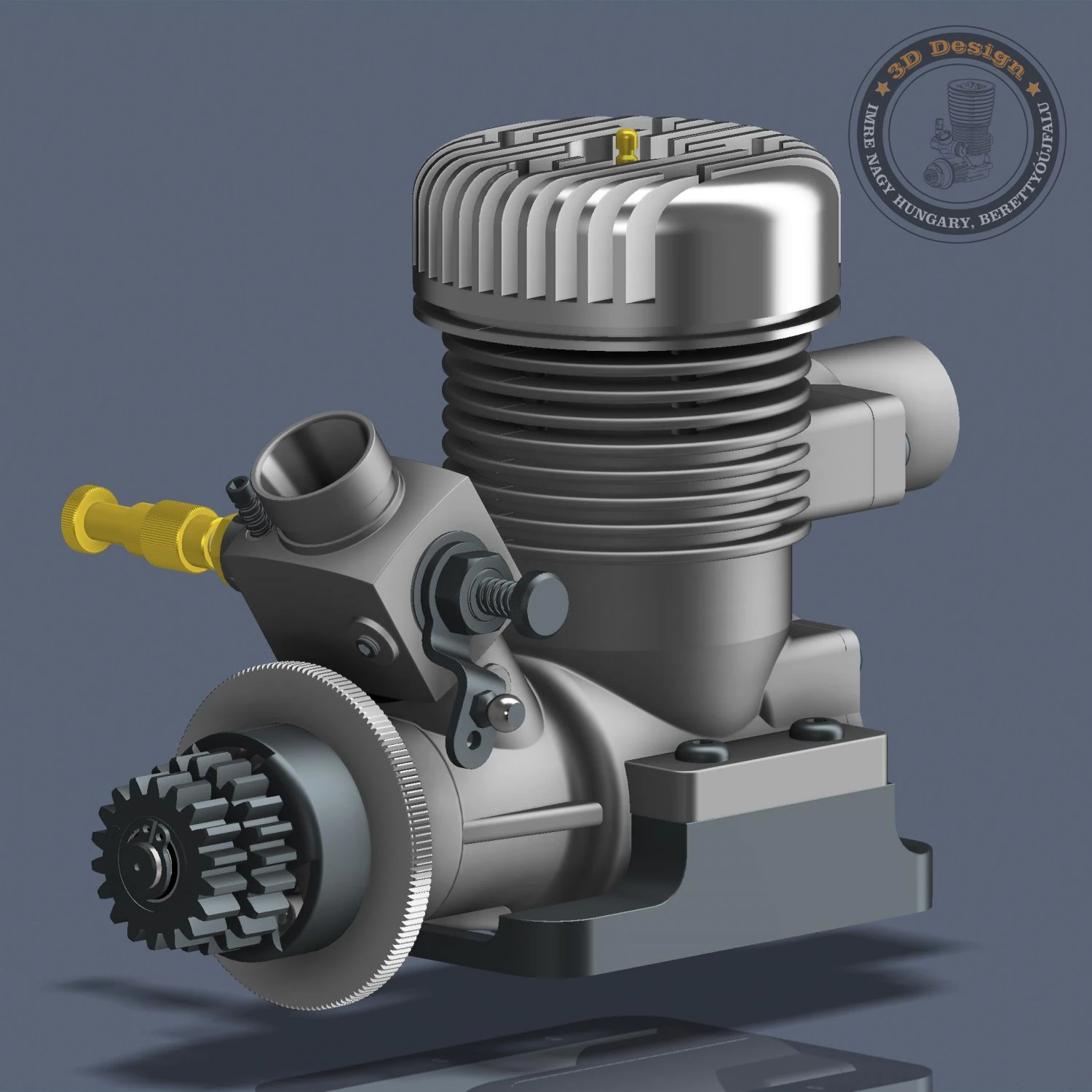 Model engine MOKI S10RC 3D Model .c4d .max .obj .3ds .fbx .stl .blend 