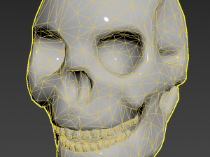 Skull and Three type Bones Modelo 3D