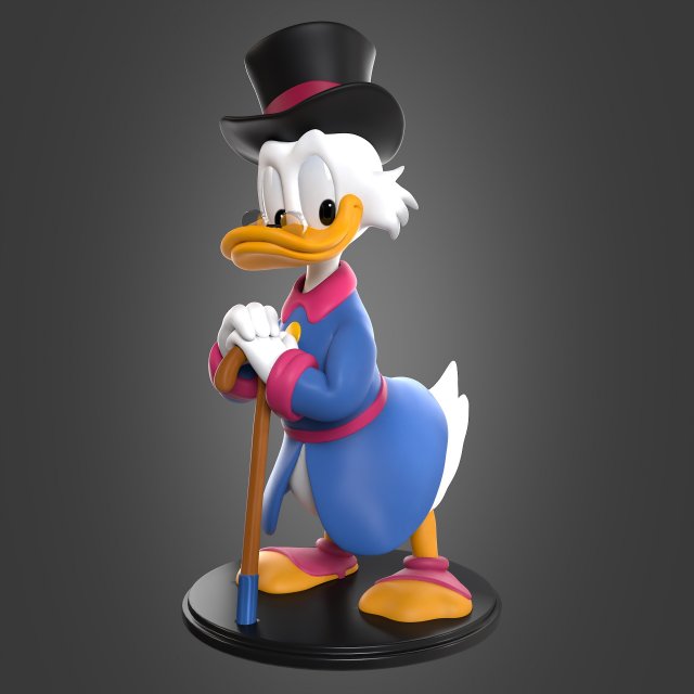 Scrooge Mc Duck Modèles 3D en vedette .c4d .max .obj .3ds .fbx .stl .blend 