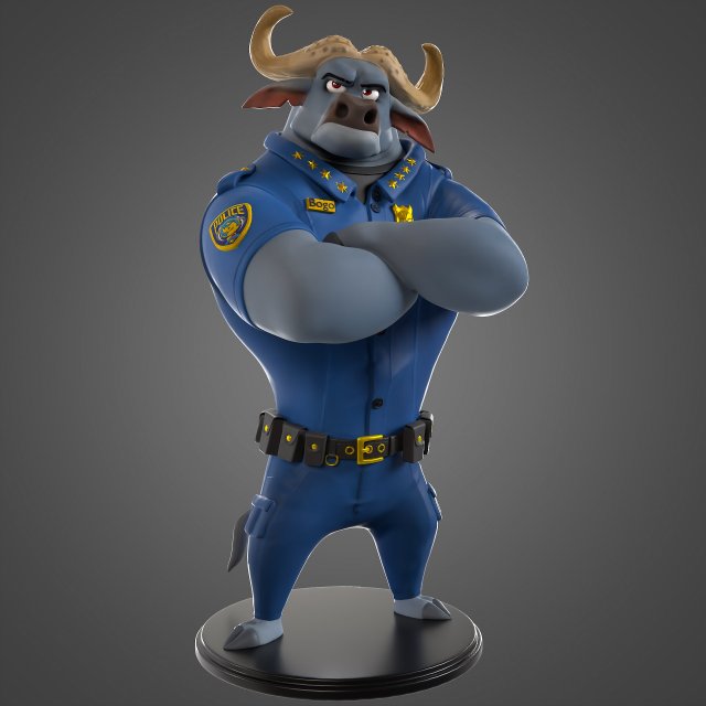 Chief Bogo Zootopia for printing 3D प्रिंट मॉडल .c4d .max .obj .3ds .fbx .stl .blend 