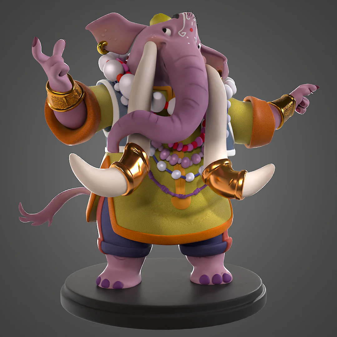 Mythical Elephant 3D Print Model .c4d .max .obj .3ds .fbx .stl .blend 