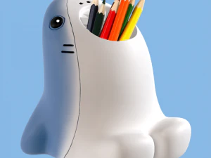 कार्टून शार्क पेंसिल धारक-टूथब्रश धारक 3D प्रिंट मॉडल