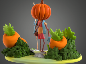 Cartoon Pumpkin Diorama 3D 打印模型
