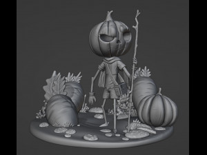 Cartoon Pumpkin Diorama 3D 打印模型