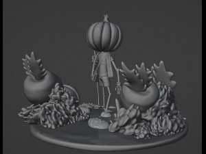 Cartoon Pumpkin Diorama 3D 打印模型