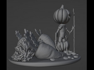 Cartoon Pumpkin Diorama 3D 打印模型
