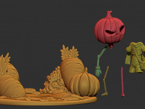 Cartoon Pumpkin Diorama 3D 打印模型