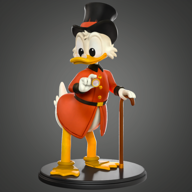 Scrooge Mc Duck Model Cetak 3D .c4d .max .obj .3ds .fbx .stl .blend 