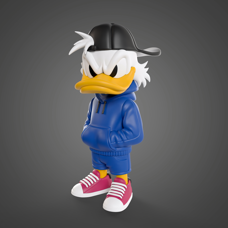 Scrooge McDuck Figura de estilo urbano Fan Art Modelo de impresión 3D .c4d .max .obj .3ds .fbx .stl .blend