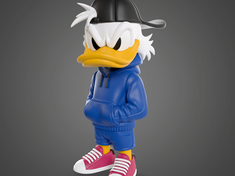 Seni Penggemar Tokoh Gaya Urban Scrooge McDuck Model Cetak 3D