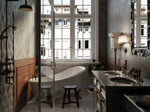 Charming French Country Bathroom Design 3D Model
