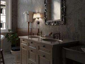 Charming French Country Bathroom Design 3D Model