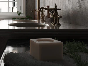 Charming French Country Bathroom Design 3D Model