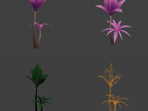 Hand painted Decoration Pack Low-poly 3D Модель