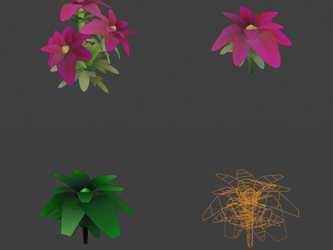 Hand painted Decoration Pack Low-poly 3D Модель