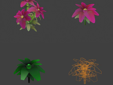 Hand painted Decoration Pack Low-poly 3D Model