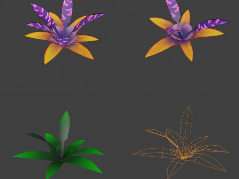 Hand painted Decoration Pack Low-poly 3D Model