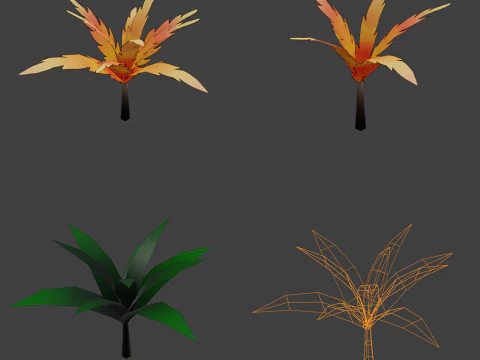 Hand painted Decoration Pack Low-poly 3D Model