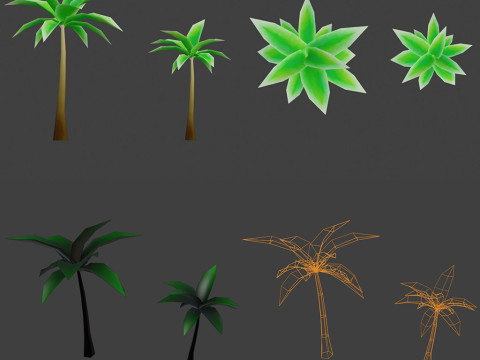 Hand painted Decoration Pack Low-poly 3D Модель