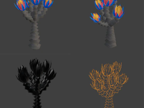 Hand painted Decoration Pack Low-poly 3D Model
