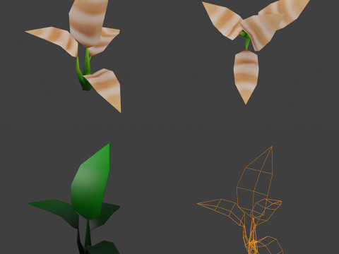 Hand painted Decoration Pack Low-poly 3D Модель