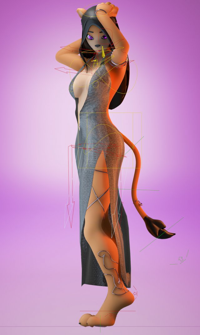 MonicaV04 Animation ready Modelo 3D .c4d .max .obj .3ds .fbx .stl .blend